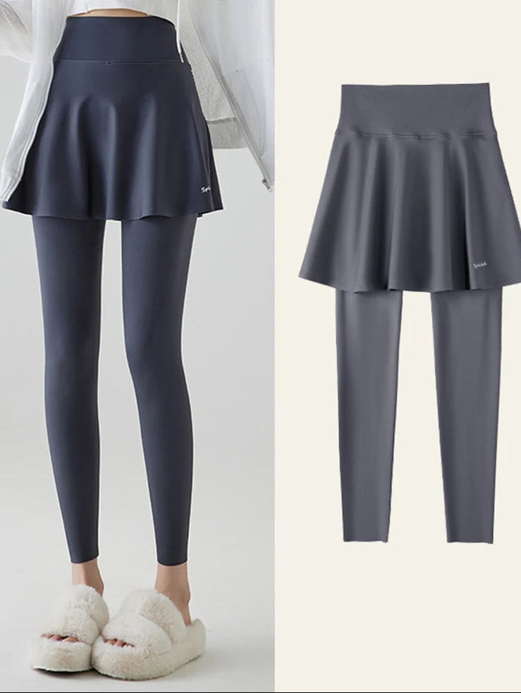 Autumn New Pant Skirt Fake Two Pieces Shark Leggings Women Popular Shaping Yoga Fitness Seamless Sports Leggings